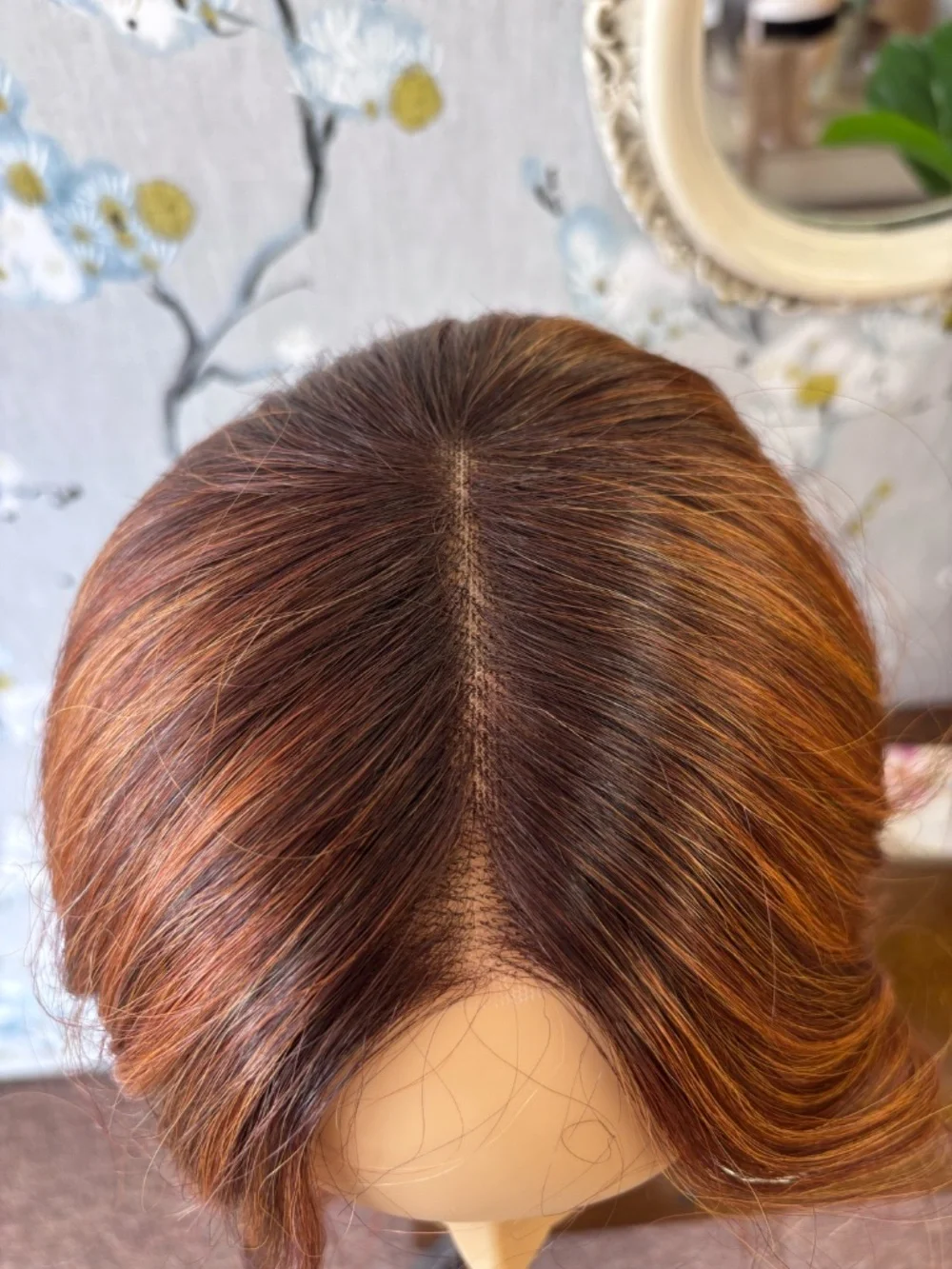Red Wavy Lace Front Wig by Alexander Couture, Esme in color Autumn Sunrise